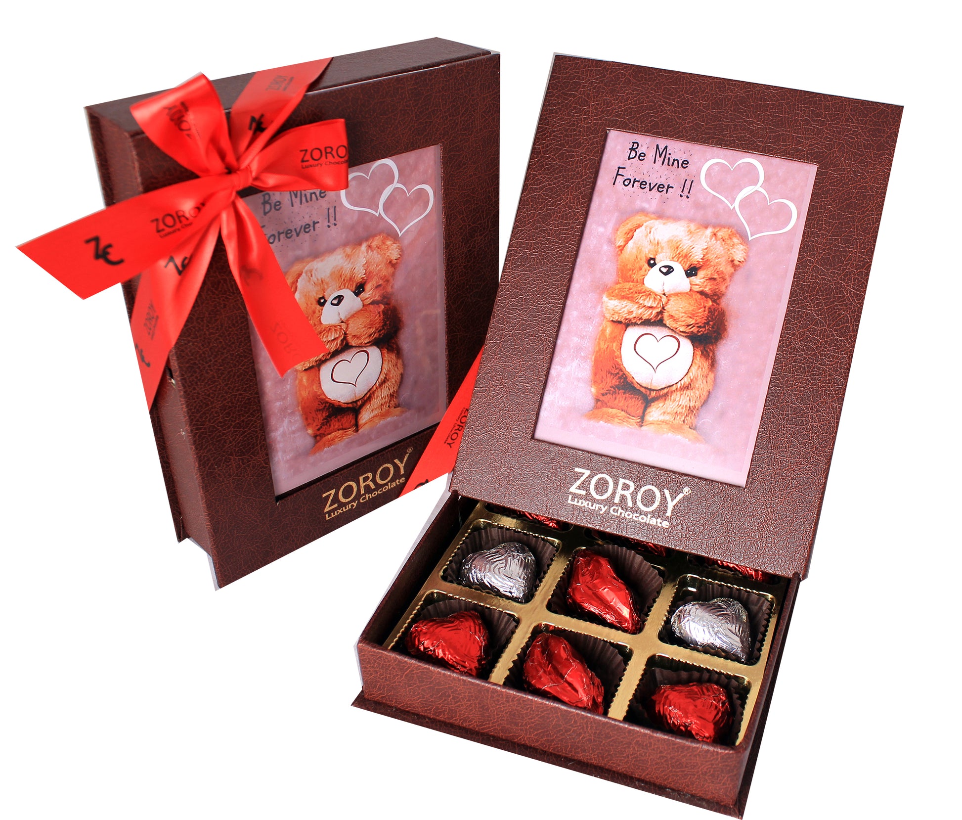 ZOROY LUXURY CHOCOLATE Valentines day Love Gift Assorted chocolates Photo box with 12 chocolates - 120 Gms For Girlfriend | Boyfriend Anniversary Gifts For Wife | Husband | Love Message Chocolates