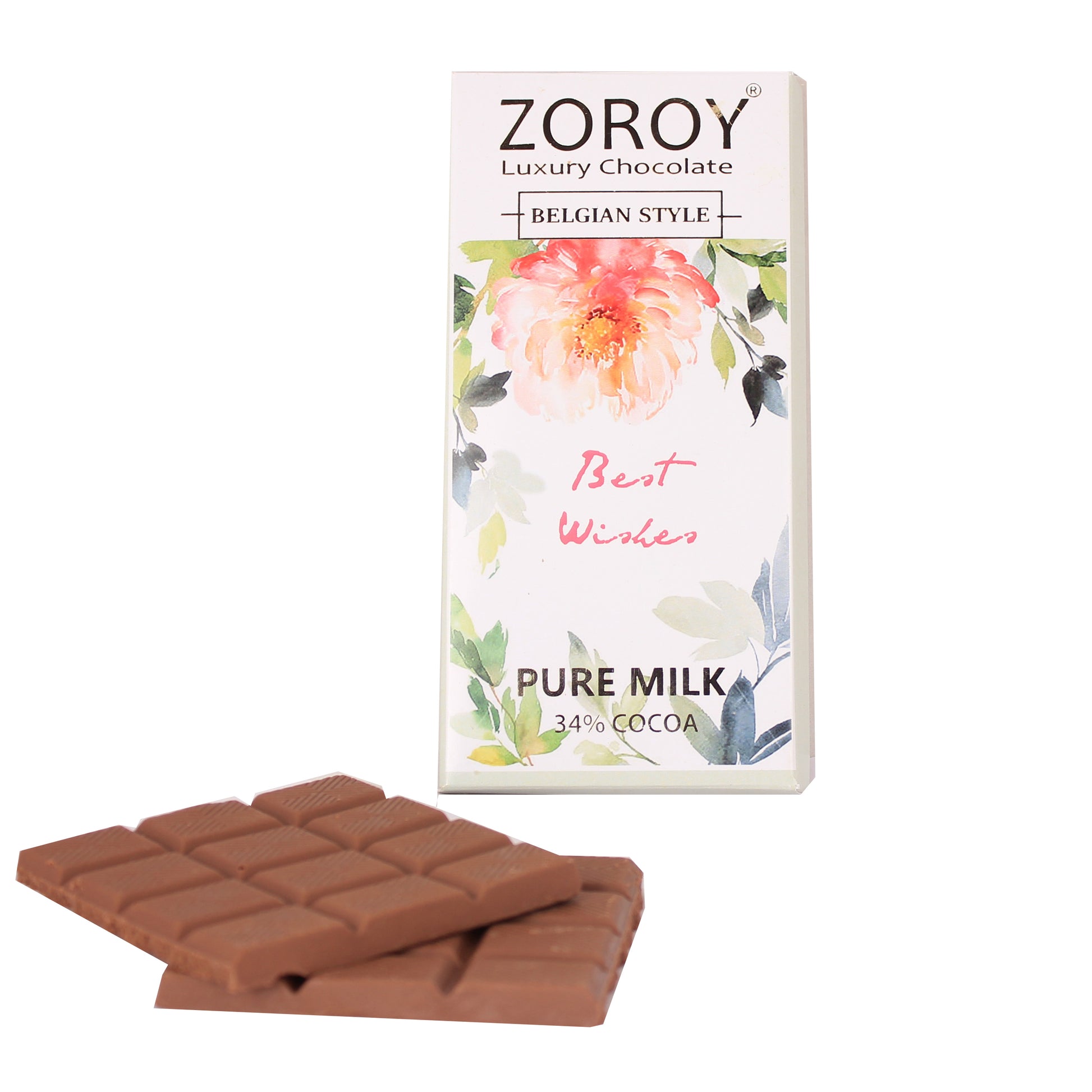 ZOROY LUXURY CHOCOLATE 100% Couverture Pure Milk chocolate bar