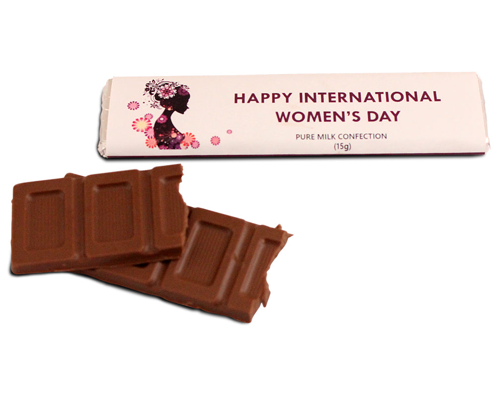 ZOROY 4 gift bar set - Pure milk Confection chocolate bar 15 gms each wishing Happy International women's day - 60gms