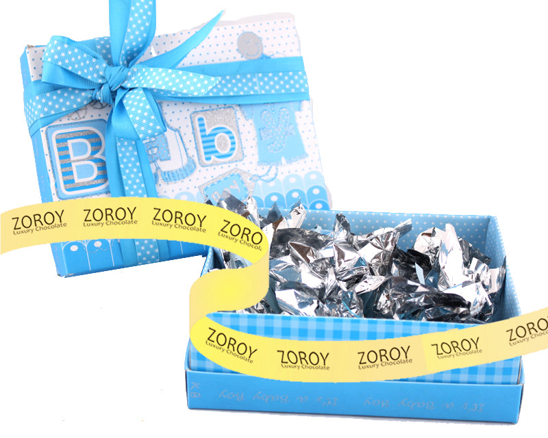 Blue BABY printed box with 10 chocolates