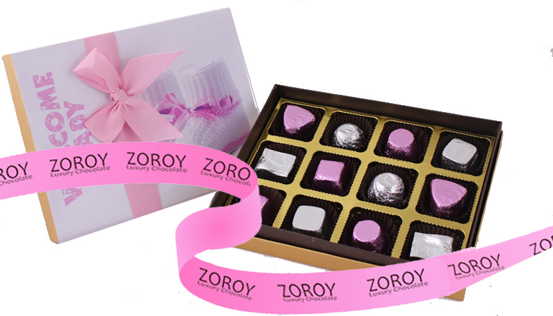 Box for Baby Girl 12 chocolates