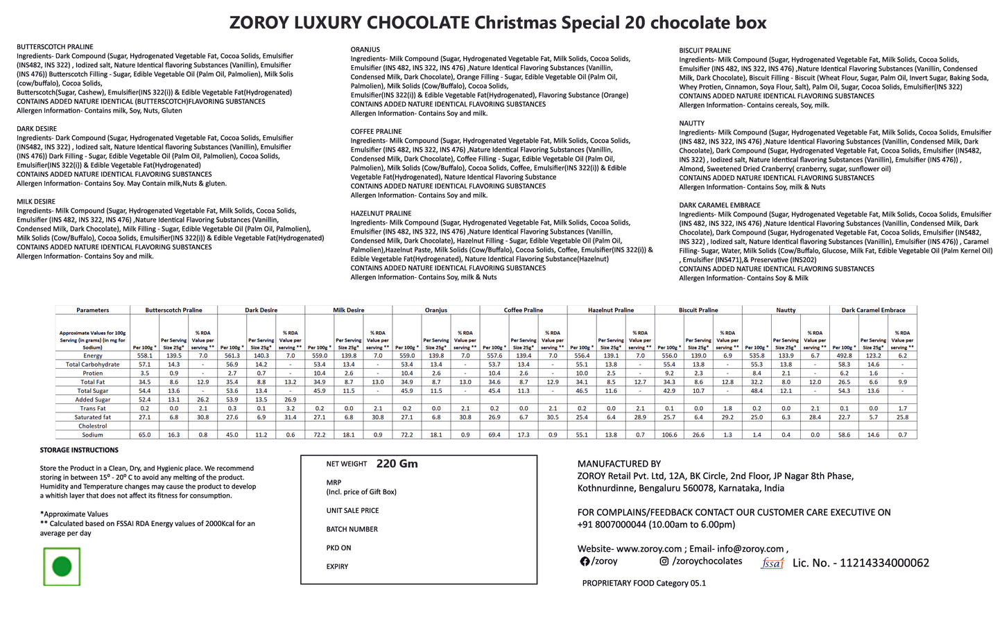 Christmas Special 20 chocolate box