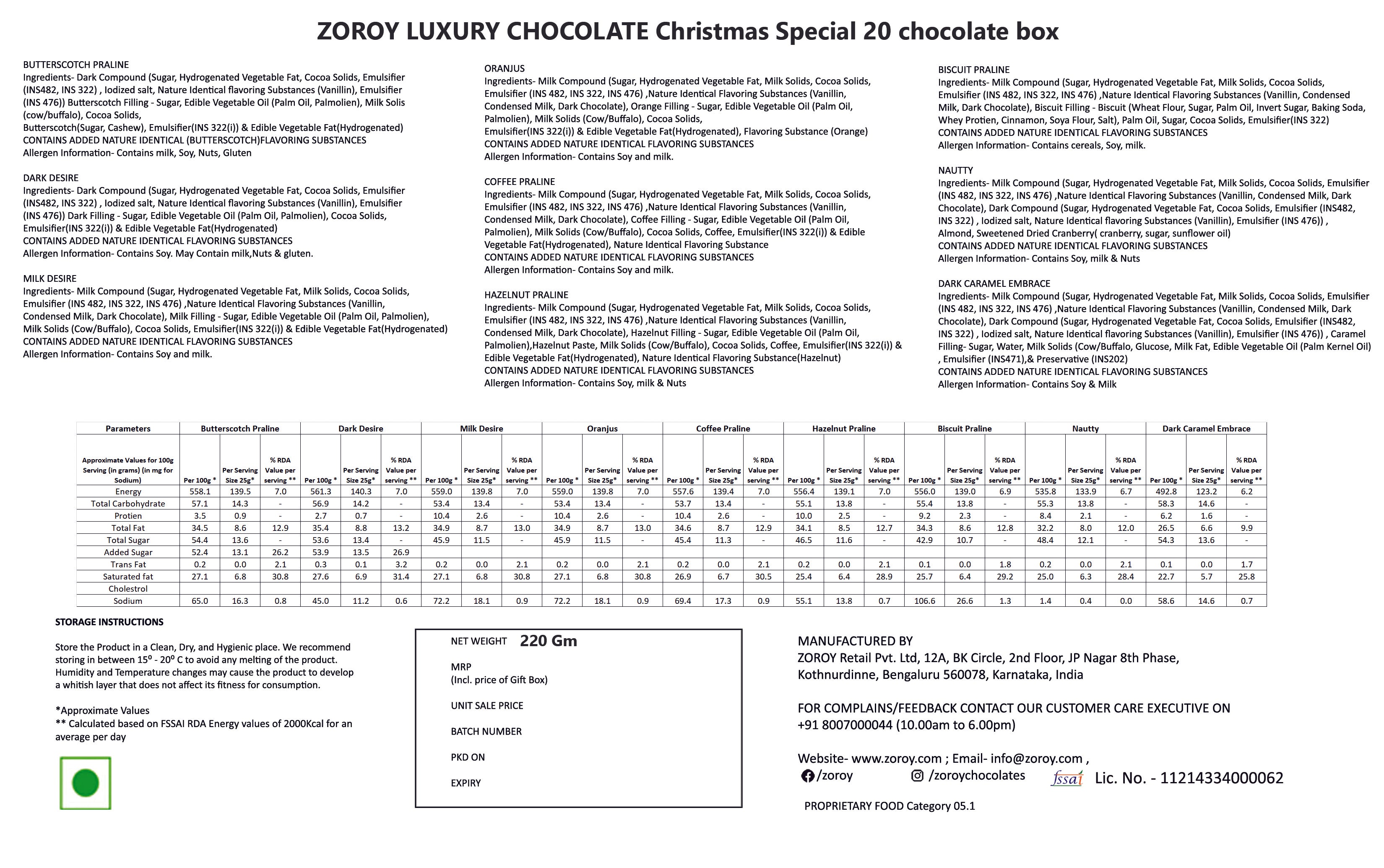 Christmas Special 20 chocolate box