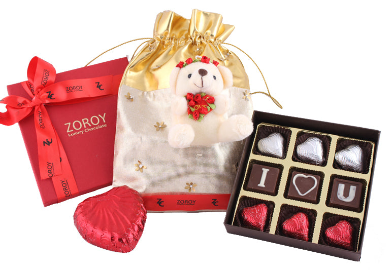 ZOROY Love Bag Small with chocolates and big milk chocolate heart