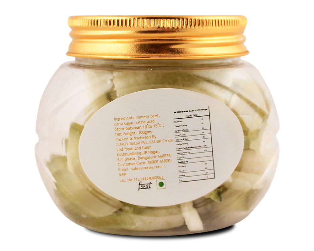 ZOROY Dehydrated Dried Pomelo Peels Fruits - 2 bottles pack of 100 gms each - 200gms