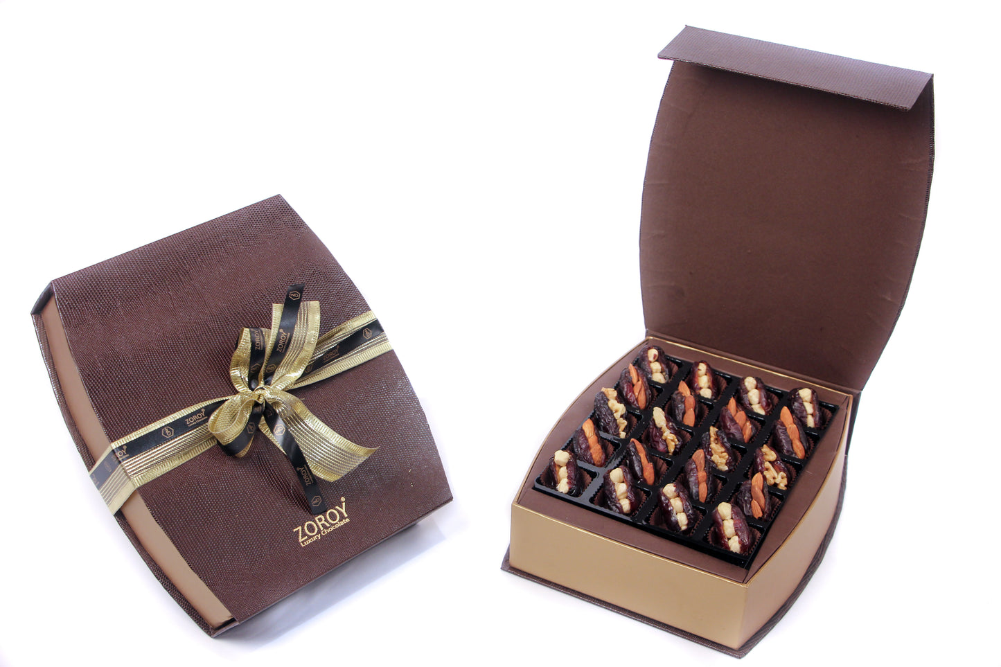 ZOROY Ramzan exclusive Leather finish Dates with Dry Fruits Box of 20 - 260 Gms