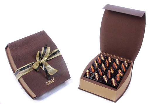 ZOROY Ramzan exclusive Leather finish Dates with Dry Fruits Box of 20 - 260 Gms