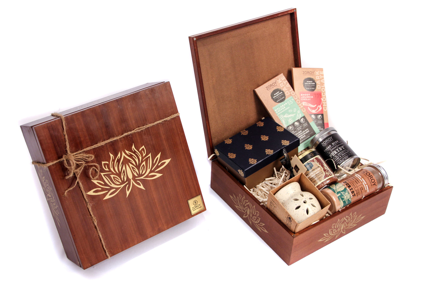 ZOROY The Purist Wooden Chocolate Gift Hamper with Vegan Collection & Health Hamper Combo