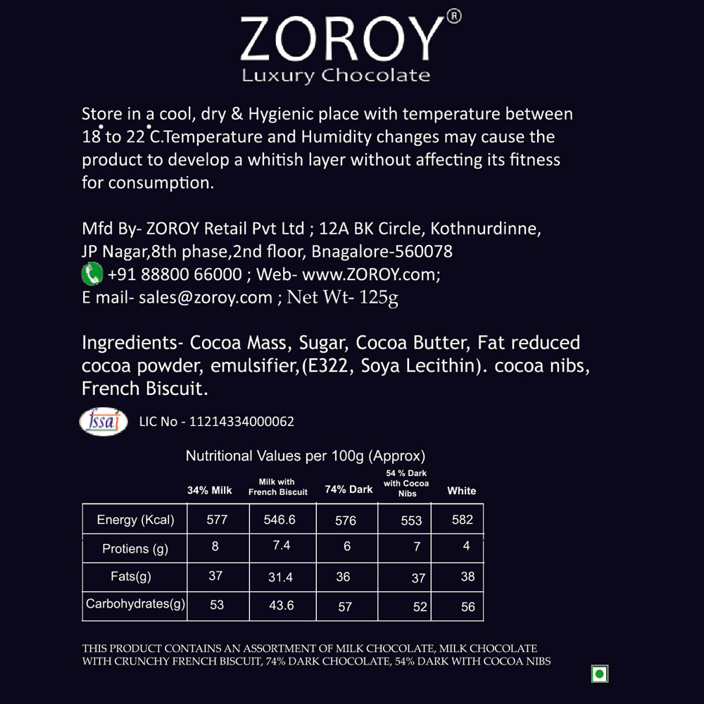 ZOROY 5 Belgian Bar set The Gourmet Gallery box