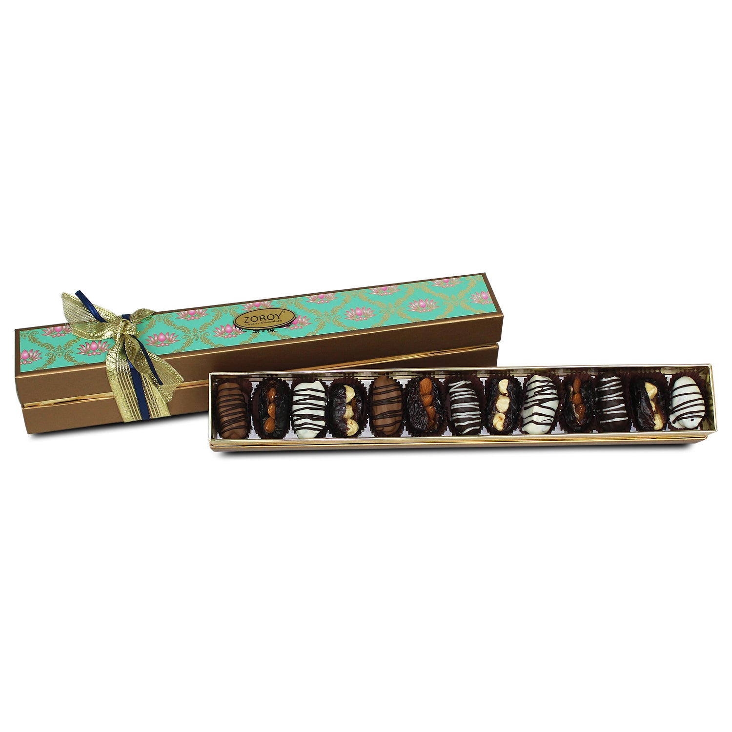 ZOROY Long Lotus Box with 13 exotic dates - 160 Gms