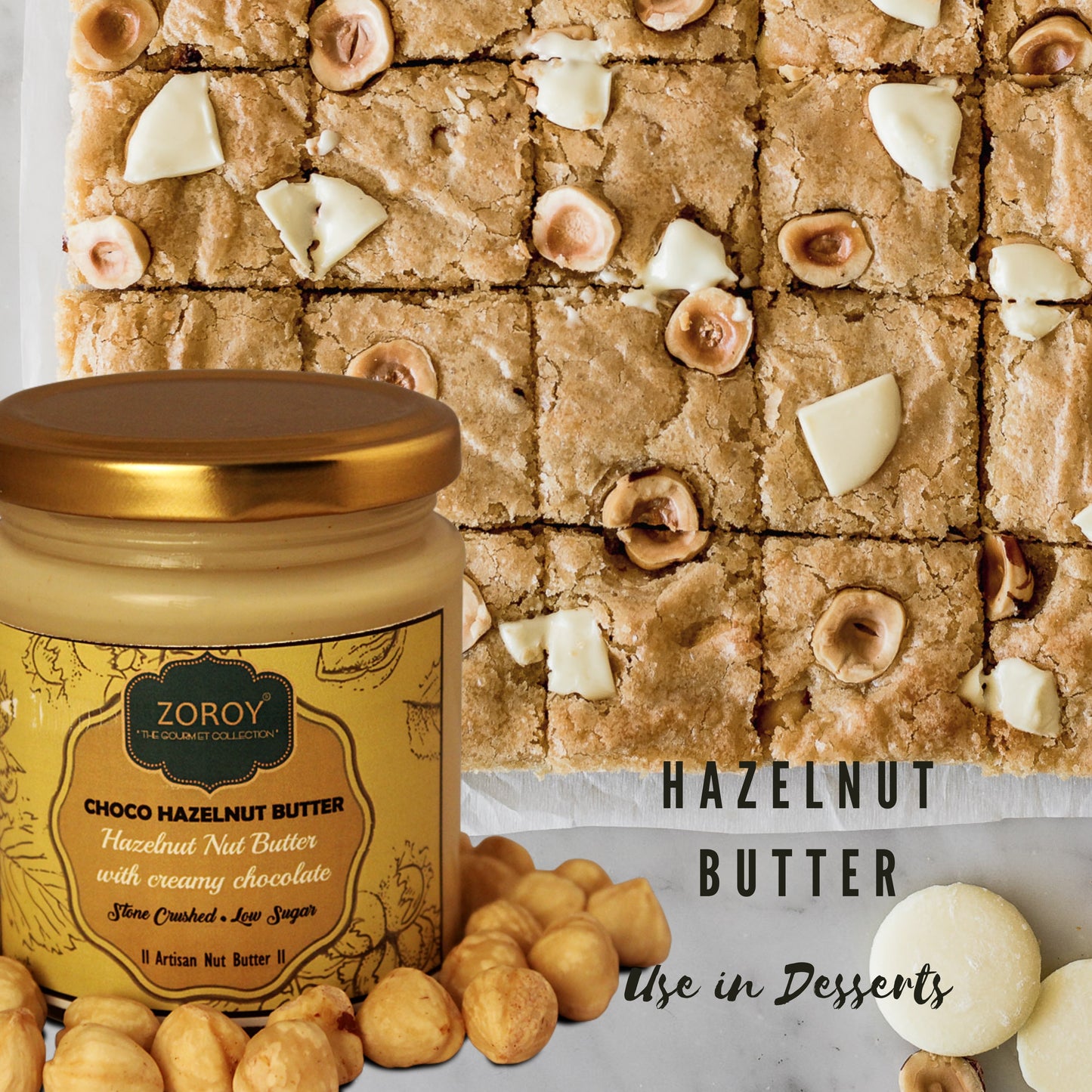 ZOROY THE FINESSE Chocolate Hazelnut butter | Gourmet nut butter | Creamy Hazelnut spread | Healthy chocolate spread | Gluten Free | 200 grams