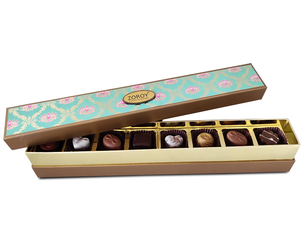 ZOROY Long Lotus Box of 8 Assorted Delite Chocolate Gift Pack (88 Gms)