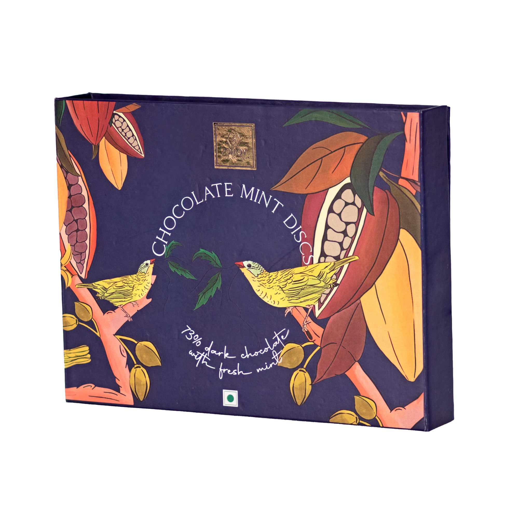 ZOROY Mint Disc with 73% Dark Chocolate | Vegan | After Dinner fresh Mint