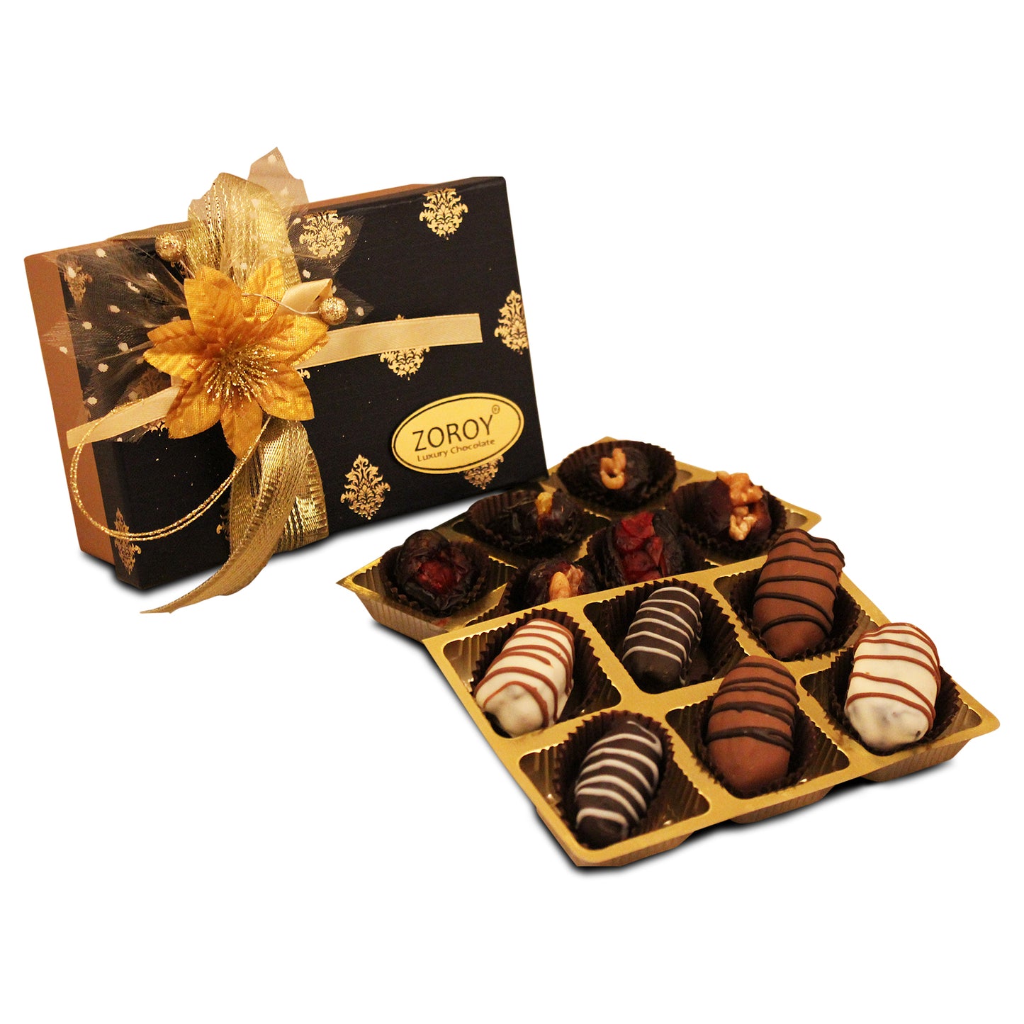 ZOROY Special 12 Dates with Chocolate Gift Box