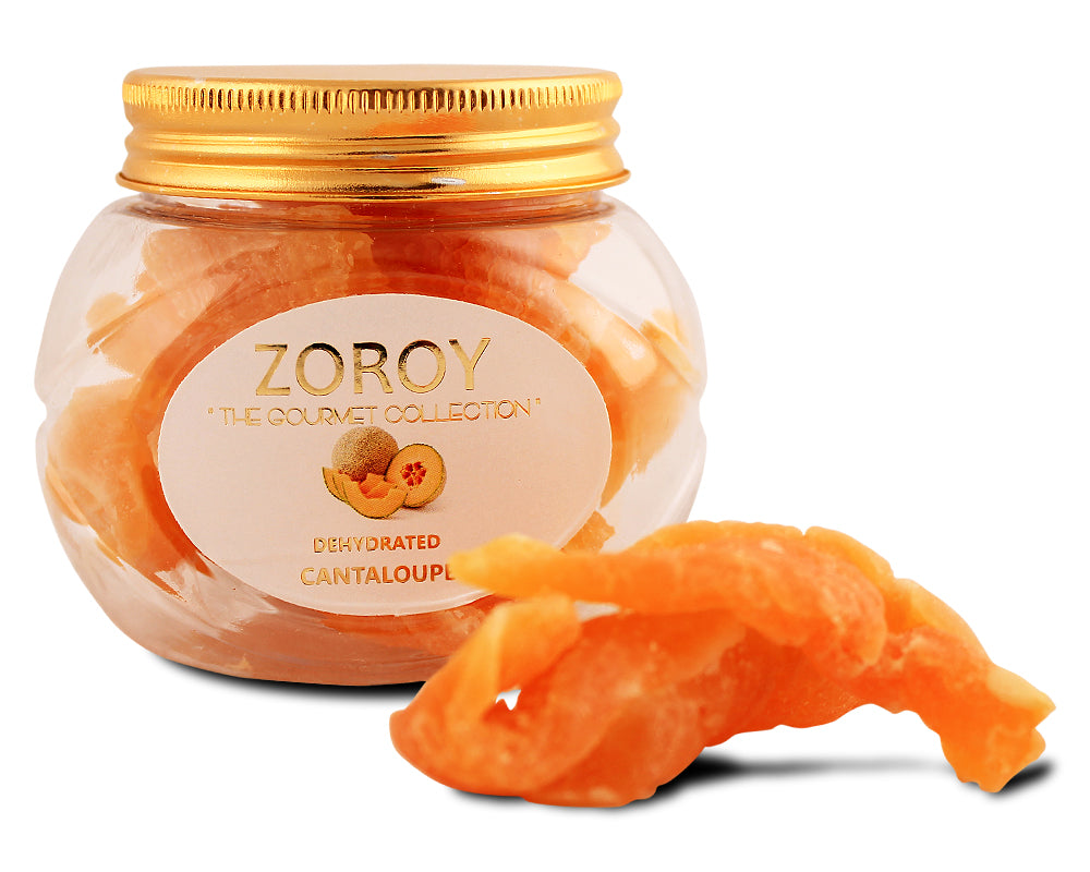 ZOROY Dehydrated Dried Cantaloupe slices Fruits - 2 bottles pack of 125 gms each- 250gms