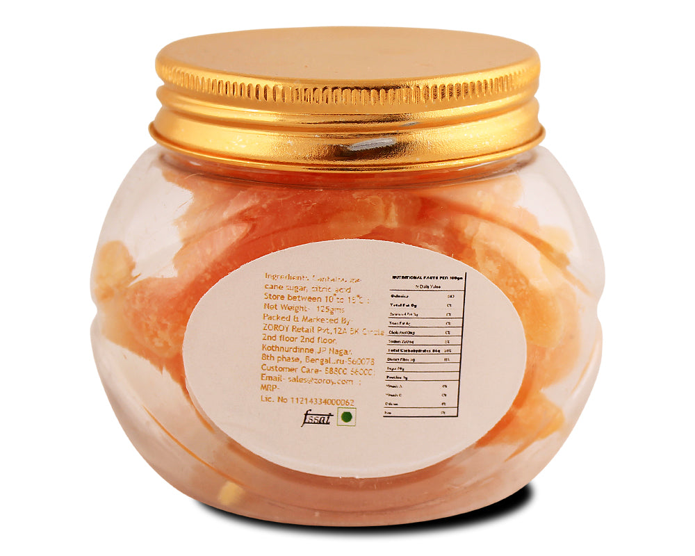 ZOROY Dehydrated Dried Cantaloupe slices Fruits - 2 bottles pack of 125 gms each- 250gms