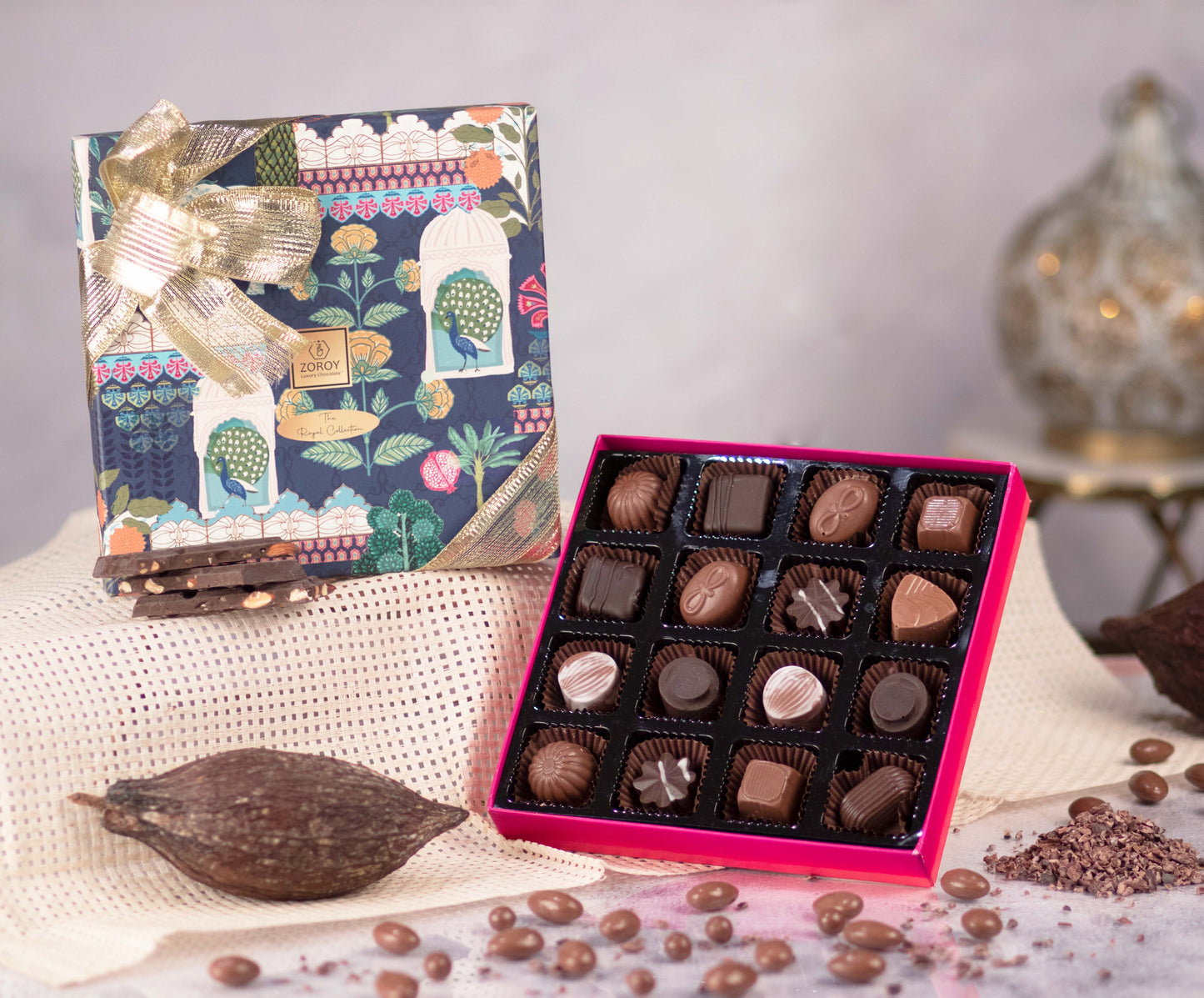 ZOROY Diwali special gift box of 16 assorted chocolates