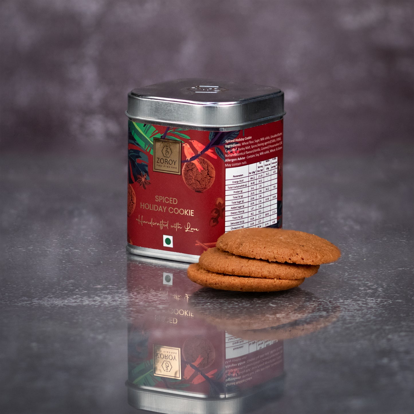 ZOROY The Finesse Holiday cookies | Spiced cookies | Handcrafted cookies | Set of 2 tins | 100% Veg