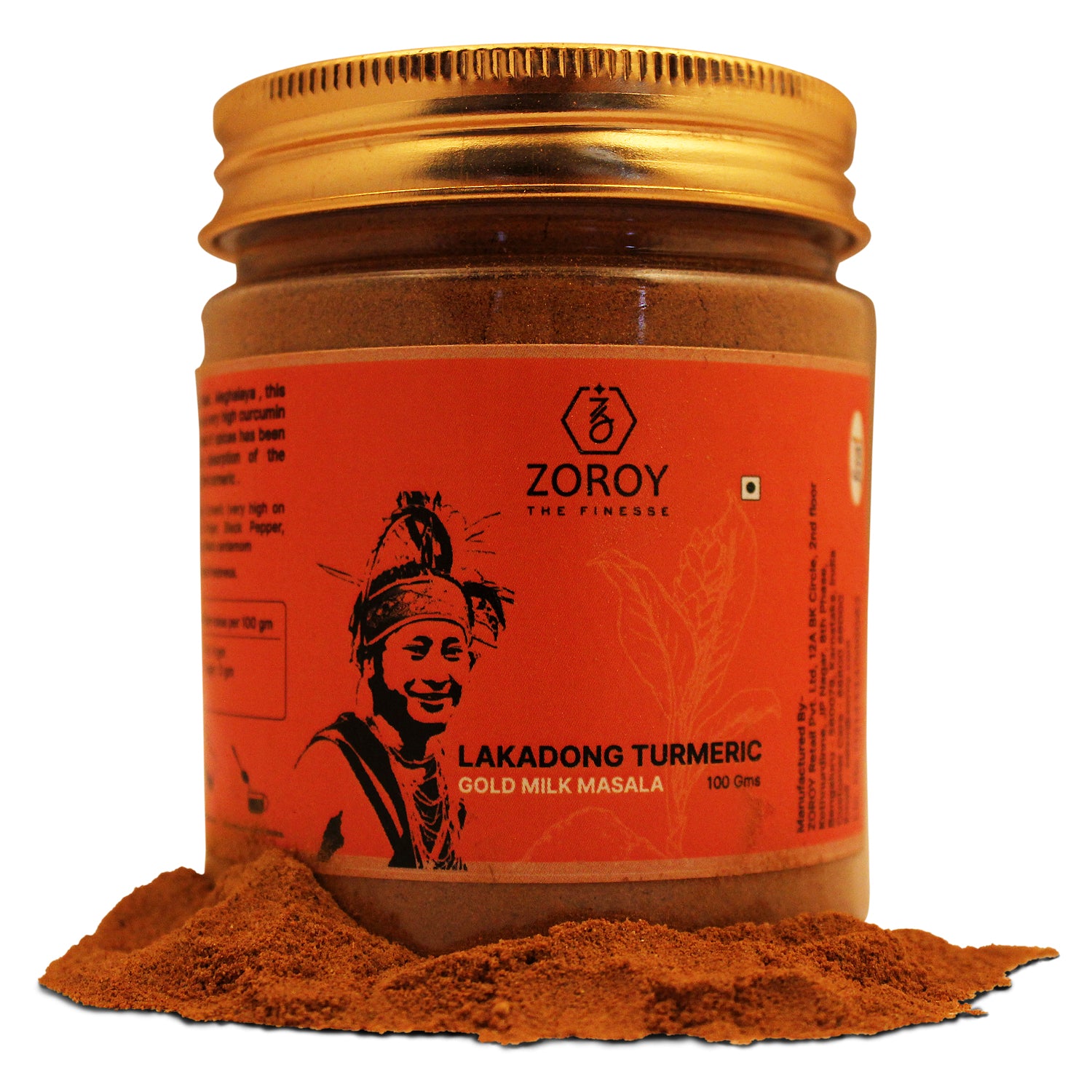 ZOROY THE FINESSE Lakadong Turmeric Gold Milk Masala | From Khasi hill of Meghalaya | High Curcumin Turmeric | Spice Mix | Immunity Booster Gold Latte | No artificial colors | No preservatives | 100G
