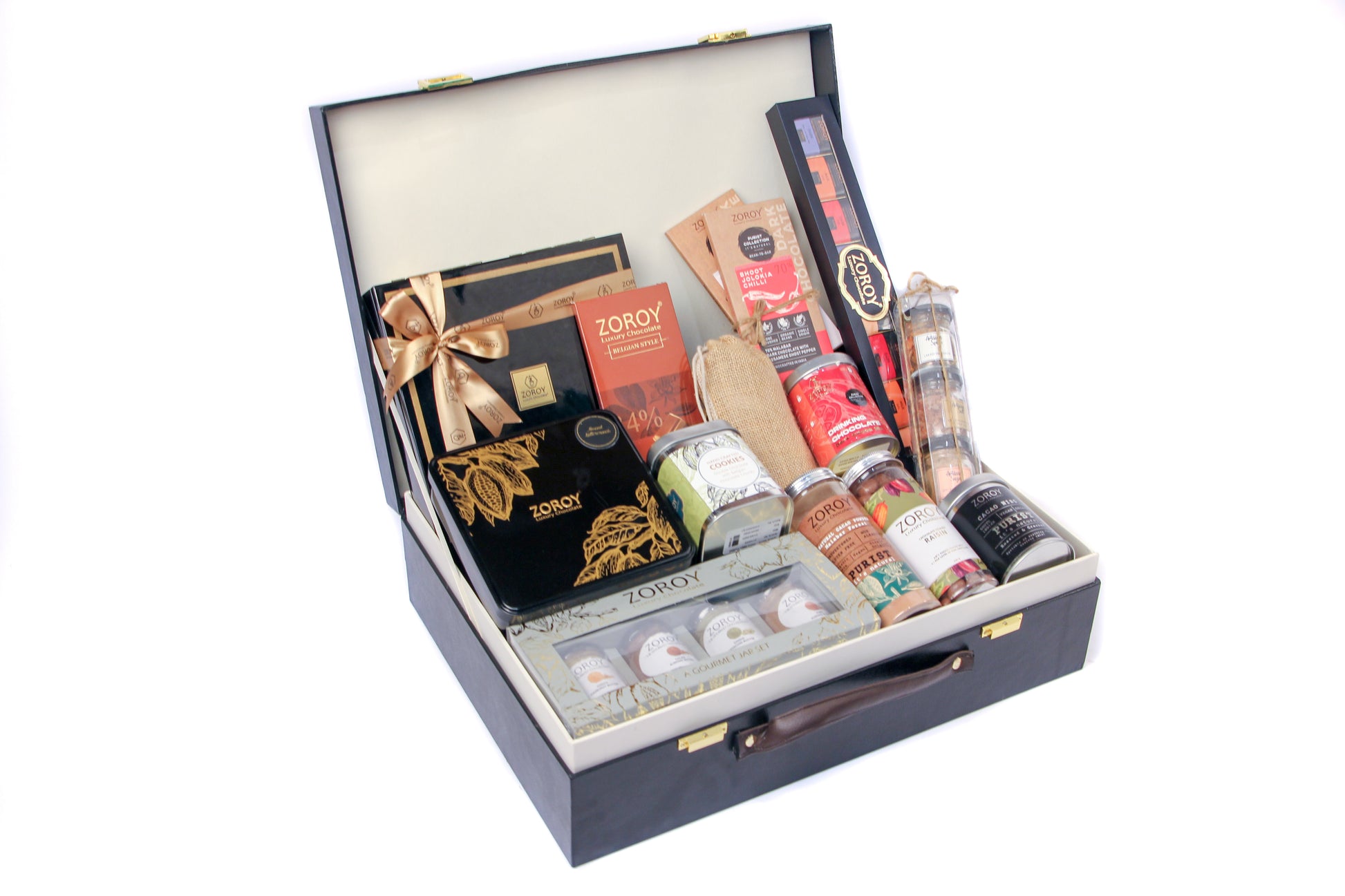 ZOROY The Elegance Hamper box of chocolates, dried fruits, assorted goody jars and t light candle holder