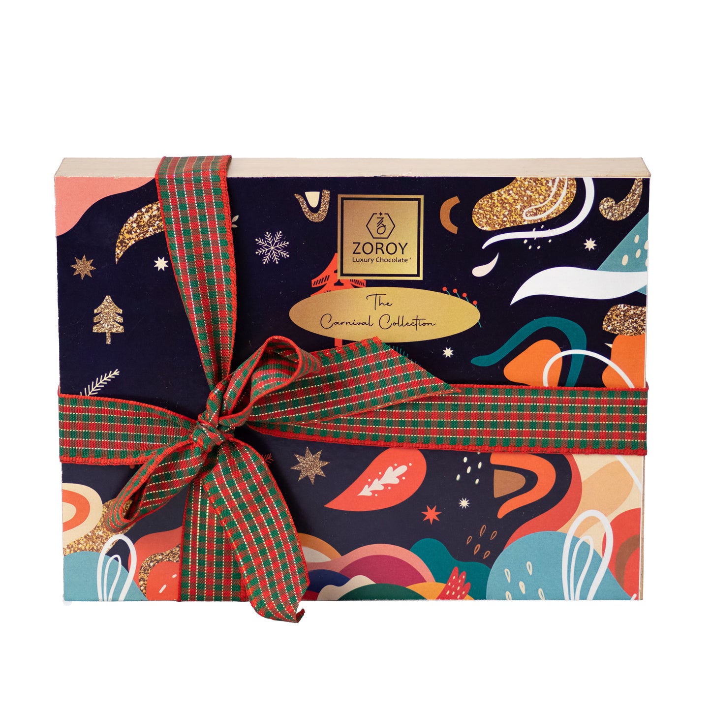 ZOROY Luxury Chocolate Christmas Feeling Happy Gift Hamper with assorted Chocolates, Eggless Plum Cake & Cookies For Celebration Festival X Mas marry Santa Festive Surprise Combo Gifts Box