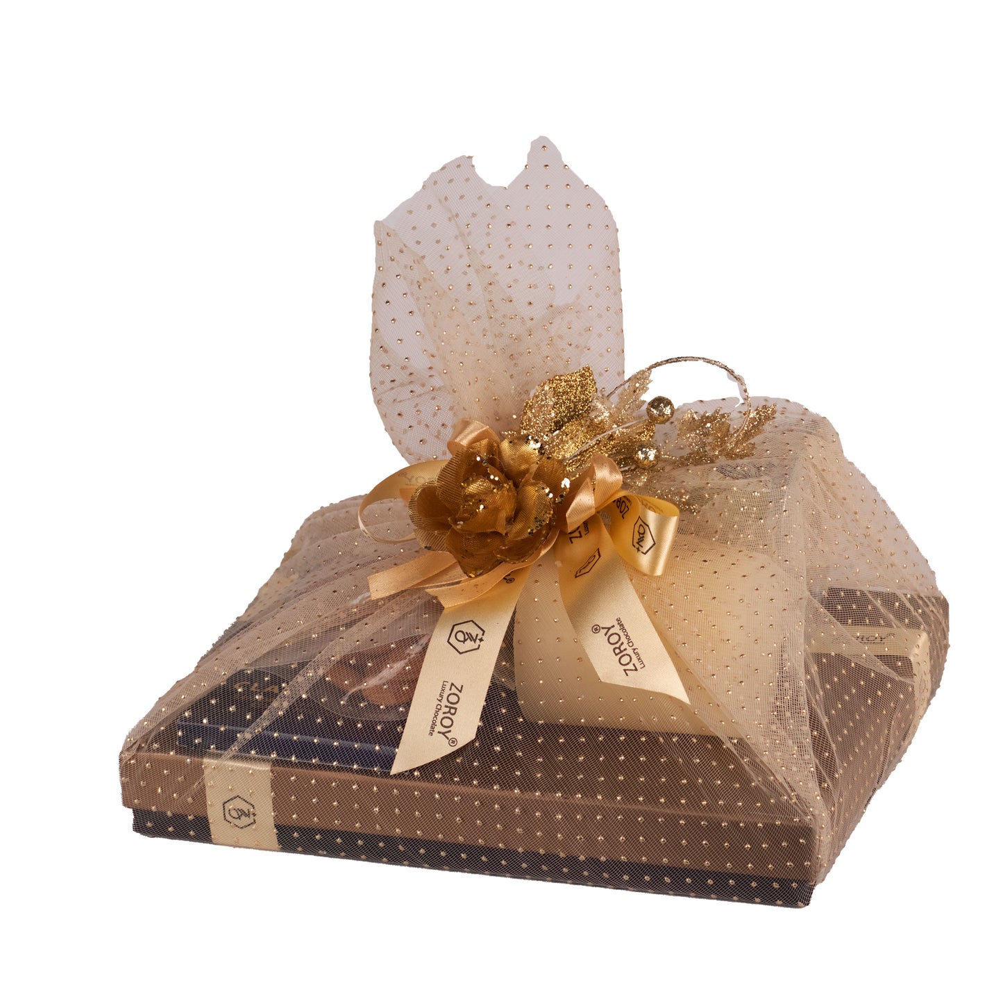Netted Large Hamper with chocolates, cookies, dry fruits and candle