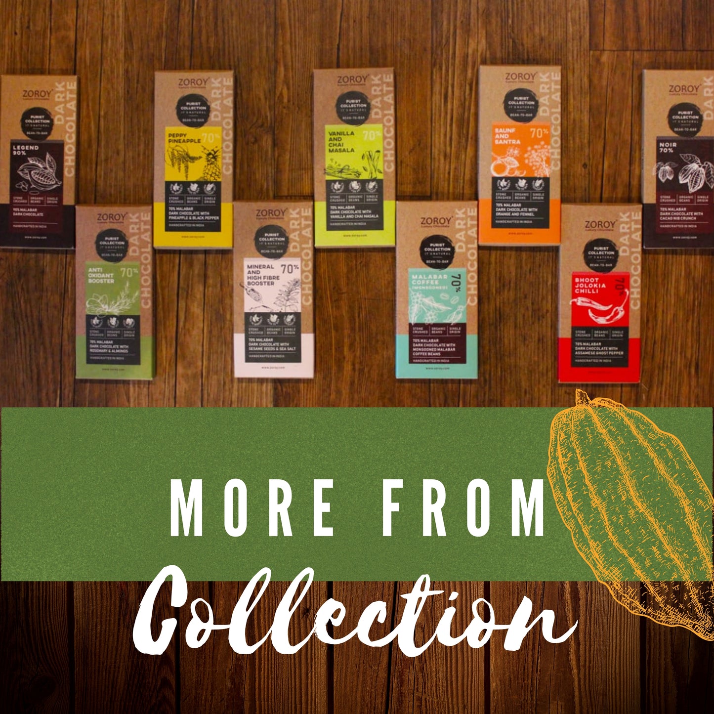 ZOROY Craft Bean to Bar Purist Collection, Legend 90% Organic Beans Dark Chocolate bar, Pack of 2, 58gms Each - 116Gms