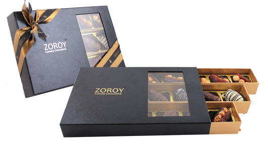 ZOROY Ramadan Special Box of Dates with dry fruits and Chocolate dates - 225 Gms