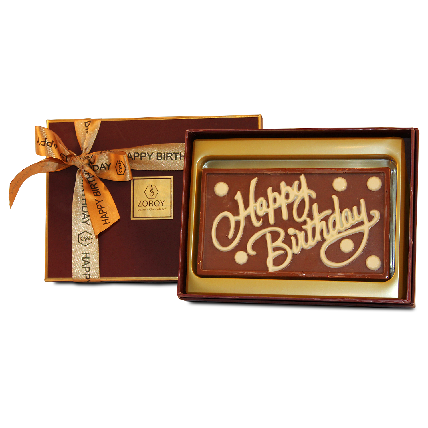ZOROY Signature Belgian Style Personalised Happy Birthday embossed Bas - 200 Gms