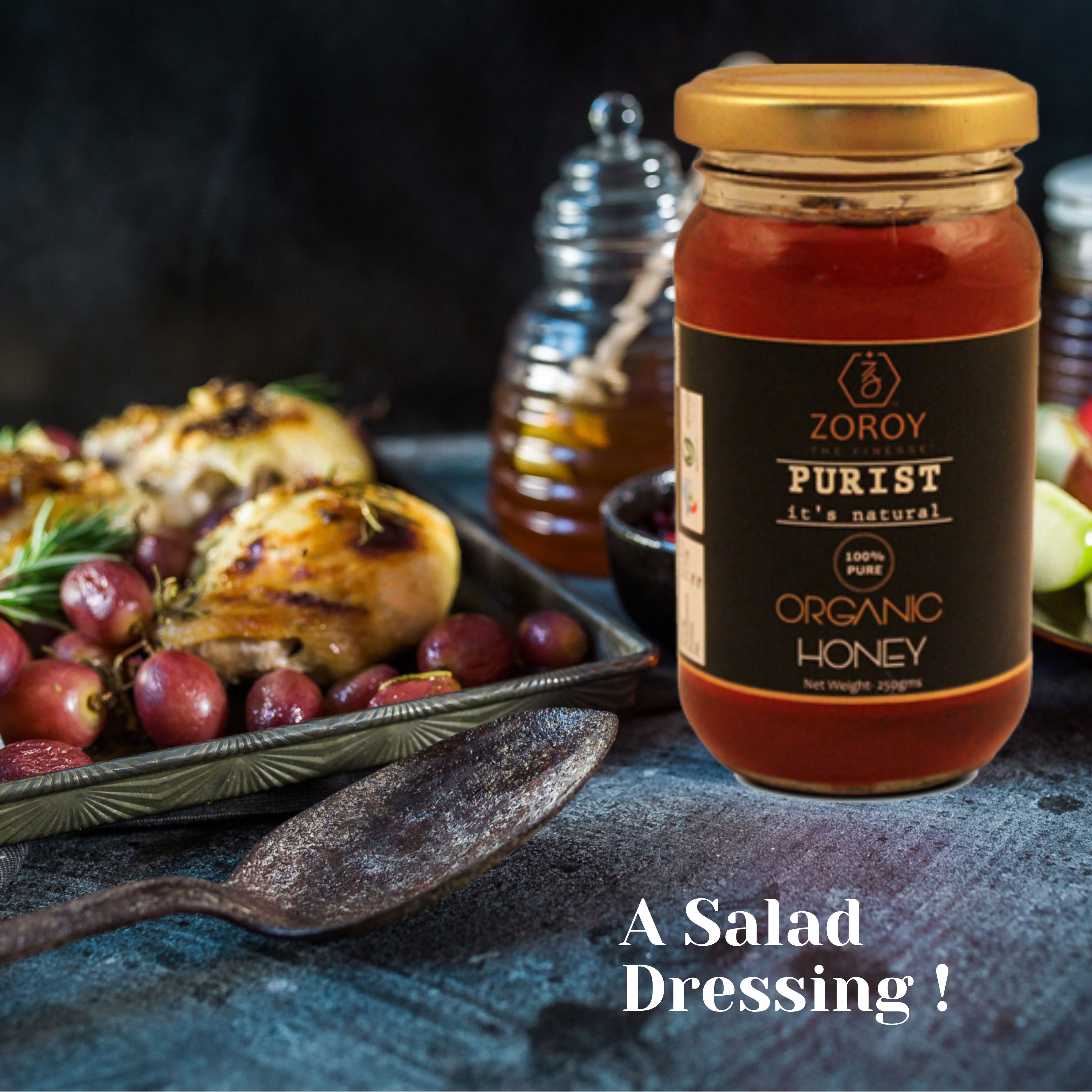 ZOROY THE FINESSE 100% Pure Honey Organic Honey cultivated from Himalyas Wild forest Honey | Best Honey for Family | Natural Honey | No Sugar adulteration | 250 Grams