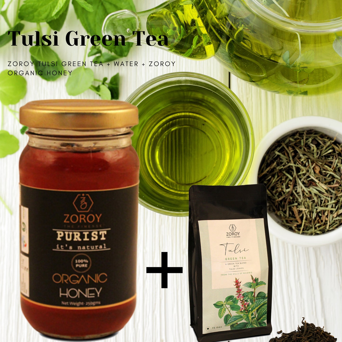 ZOROY THE FINESSE Tulsi Green tea | 100% Natural Herbal Detox | No Flavours, no oils no essences | No Additives | Rejuvinating Tulsi chai | Anti Oxidant rich | Natural immunity Booster | 75 Gms
