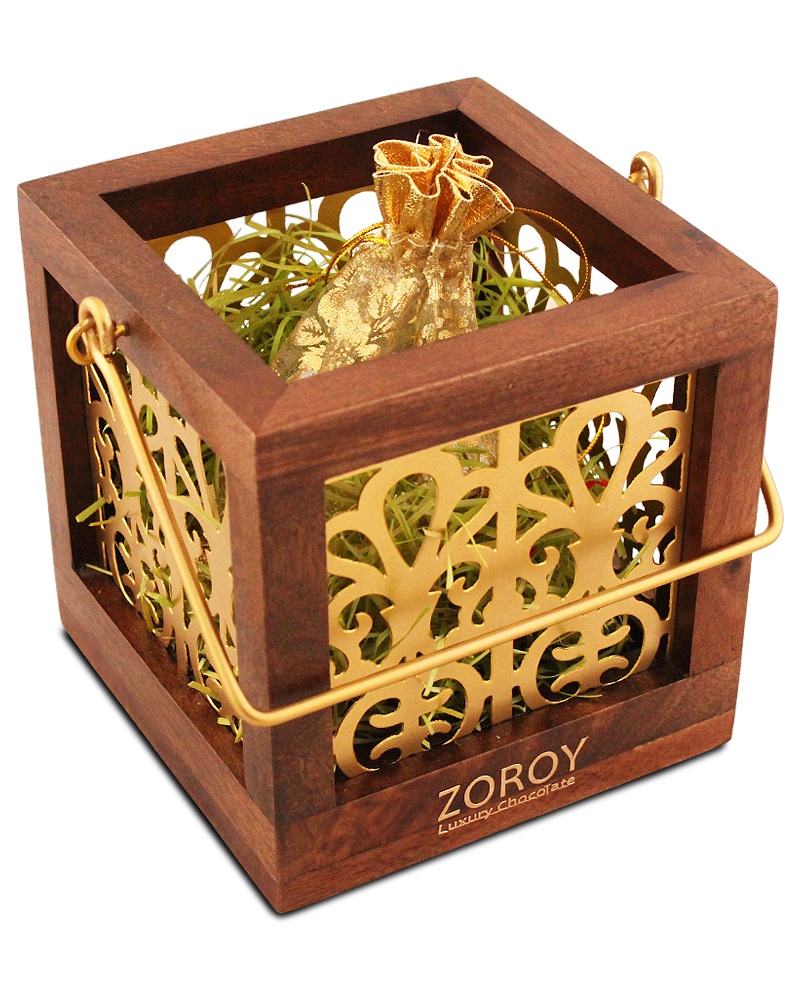 The Wooden Lantern for Diwali with 15 chocolates