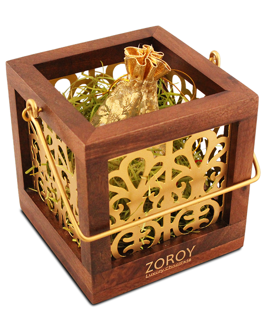 The Wooden Lantern for Diwali with 15 chocolates