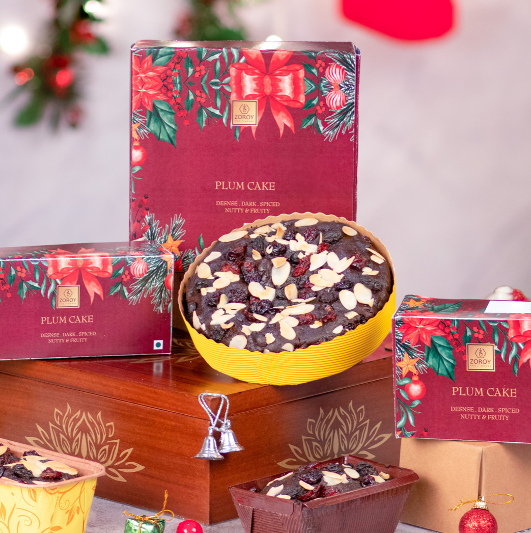 ZOROY Luxury Chocolate Delicious Rich Eggless Plum cake Mixed With Dry Fruits - 500 Grams 100% Veg