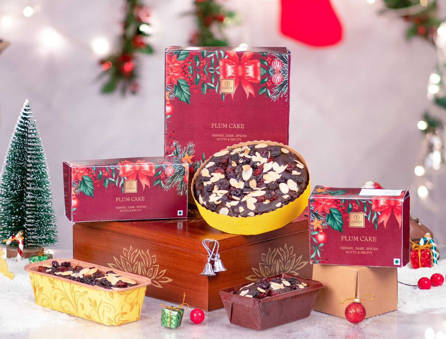 Zoroy Luxury Chocolate Christmas Combo pack Of Eggless Plumcake & Assorted Chocolate Gift Box Hamper For Corporate Celebration Xmas new year happy kids festival Surprise Online Chocolate Gift Box