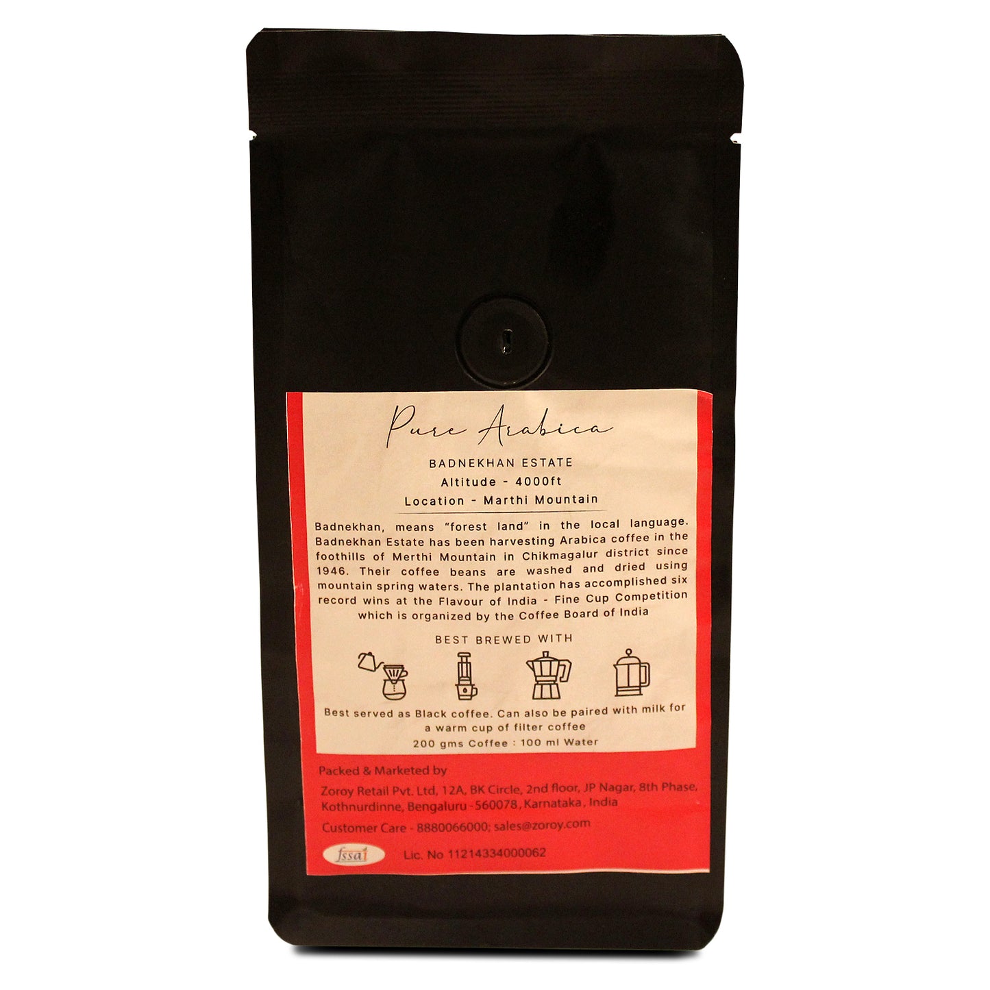 ZOROY THE FINESSE 100% Pure Arabica AA Coffee powder - Chikmanglur | Medium Dark Roast | Medium Grind | Black Coffee | South Indian Filter Press | French Press | No artificial flavors | 75 gms