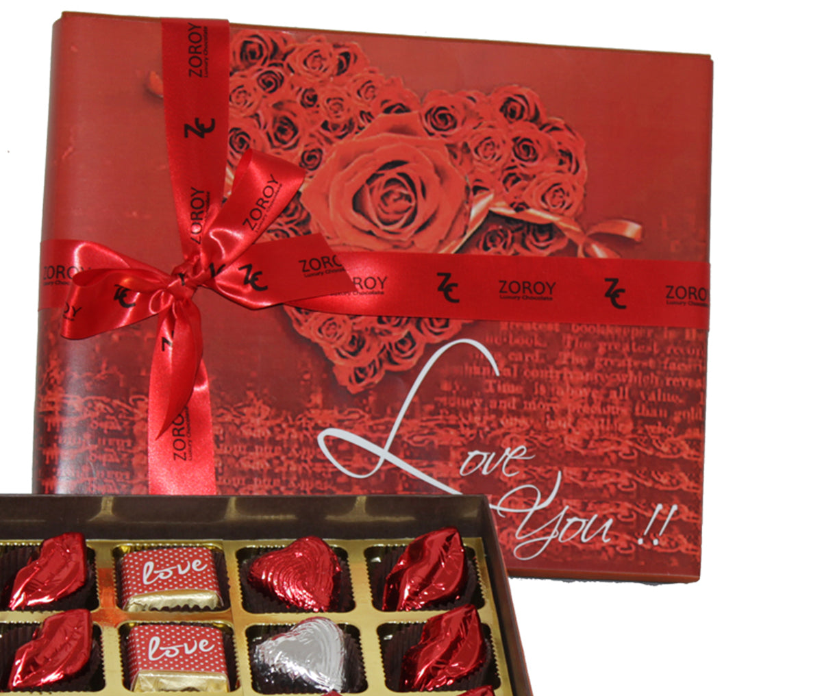Zoroy Luxury Chocolate Valentines Day Love Gift Eternal Love - Box With 20 Milk Chocolates In Love Shapes For Girlfriend | BoyFriend Anniversary Gifts For Wife | Husband | Love Message Chocolates
